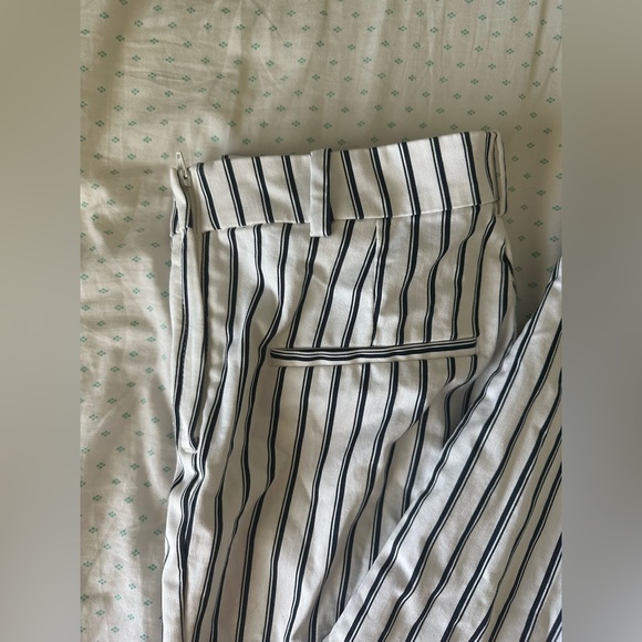 H&M Pants & Jumpsuits Hm White With Navy Blue Stripe Dress Pants